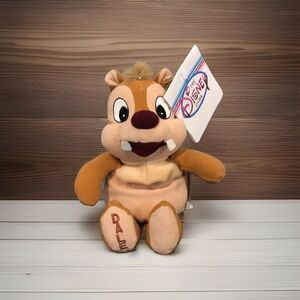Disney Store Dale Chipmunk Mini Bean Bag Plush Toy 8" NWT Retired Rescue Rangers